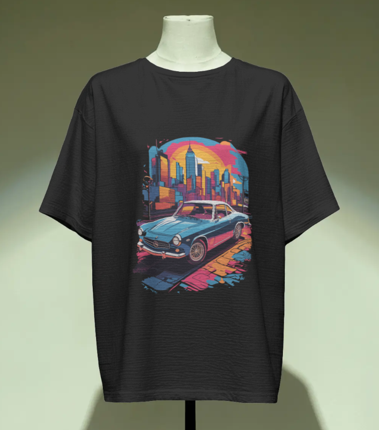 Colorful Car Design Oversized T-Shirt