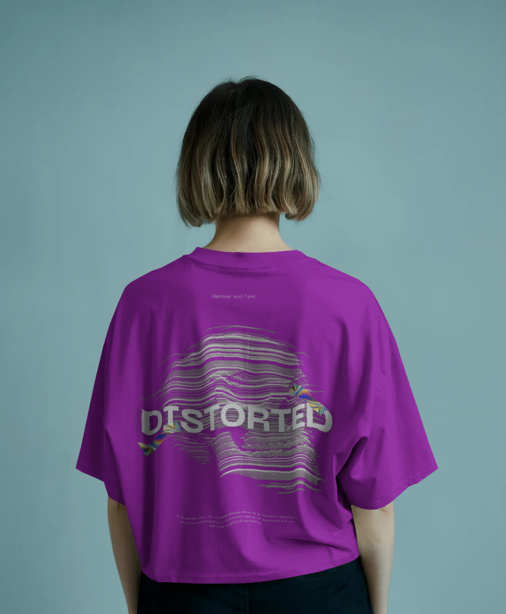 Distorted Design Oversized T-Shirt