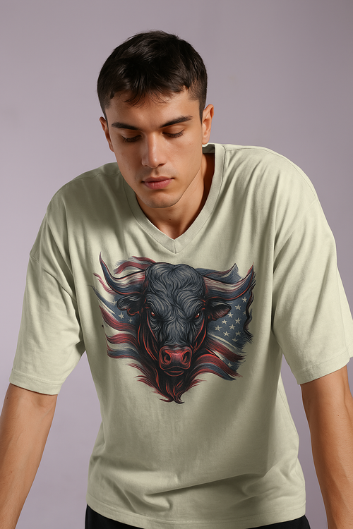 American Bull Designed Oversized T-Shirt